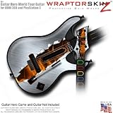 Ripped Metal Fire Skin fits Band Hero, Guitar Hero 5 & World Tour Guitars f ....