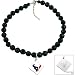 Touch By Alyssa Milano Houston Texans Black Glass Bead Metal Logo Pendant Size: One Size