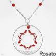ROSATO Made in Italy Pleasant Necklace With Simulated gems Crafted in Red Enamel and 925 Sterling silver. Total item weight 10.5g Length 16in