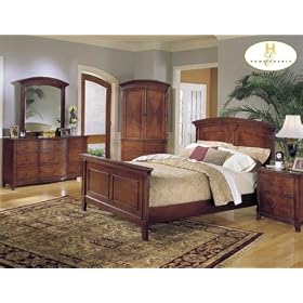 Home Elegance Art Deco Style TV Armoire Bow Front Matte Cherry finish 954-7