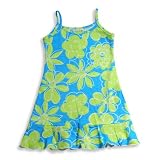 Girlfriends by Anita G - Girls Tank Dress, Blue, Lime