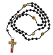 Faux Pearl Black Rosary with Photographs