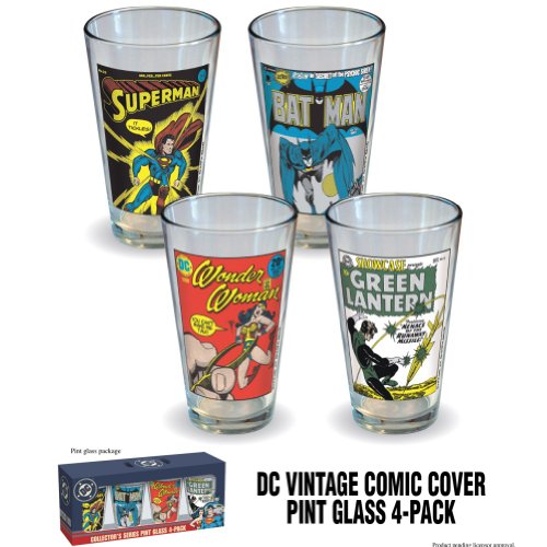  DC Comics Vintage Comic Covers Pint Set