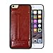 Zakix Premium PU Leather iPhone 6s/6 Plus Wallet Case w/ 2 Credit Card Slots & Kickstand - PET Screen Protector Incl.