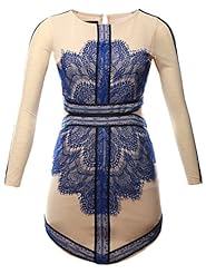 Polyester Lace Long Sleeves Floral Print Round Neck Bodycon Dress/Party Dress 