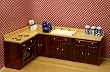 Mahogany Modern Kitchen Set - Dollhouse Miniature