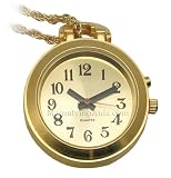 Ladies Gold One Button Pendant Talking Watch with Gold Chain