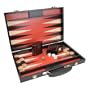 CHH 3038M Black and Red Wooden Backgammon Set