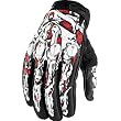 Icon Sub Dermal Men's Textile Sportsbike Racing Motorcycle Gloves - Red