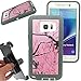 Kecko® Shockproof Dirt proof Military Grade Drop Scratch Resistant Hybrid Bumper Full Body Protective Camo Case with Belt Clip Holster for Samsung galaxy Note 5 (Pink Tree Gray)