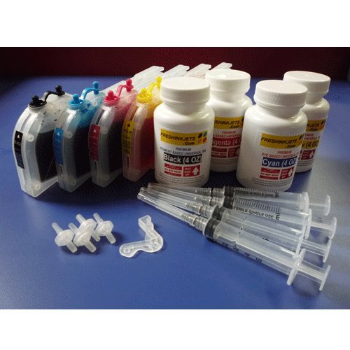 Compatible Brother LC-51bk LC-51C LC-51M LC-51Y Ink Cartridges with 4oz Ink Refill kit Combo for MFC-230C MFC-240C MFC-3360C MFC-440CN MFC-465CN MFC-5460CN