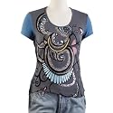 Jessie G. Women's Printed Scoop Neck Tee - Blue Medium