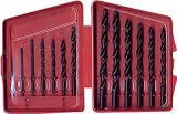 13 pcs 1/16-inch to 1/4-inch Quality Carbon Steel Twist Drill Bit Assortment in Plastic Index Storage Case