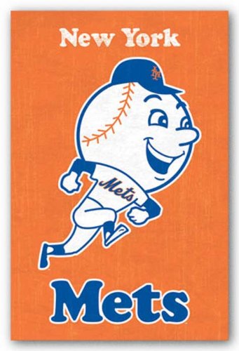 (22x34) New York Mets Retro Logo Sports Poster Print