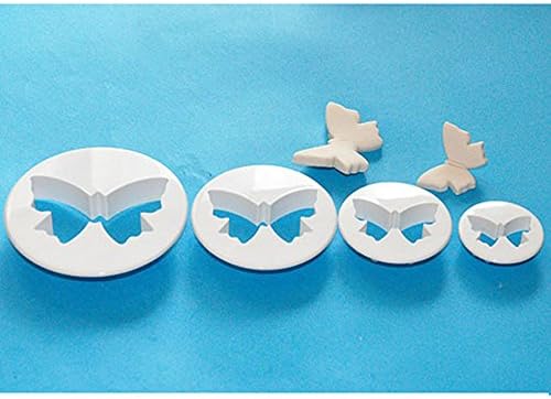 Ruiji Sugarcraft Tools 4pc Butterfly Fondant Decorating Cutters Cake Mold Tools White