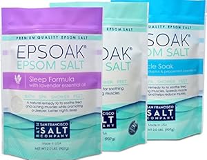 Ultimate Epsoak Epsom Salt Bundle - 3 pack of Sleep Formula 2lbs, Muscle Soak 2lbs, Original Unscented 2lbs