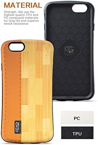iPhone 6 Case, OTTII Wood Grain Case for iPhone 6 (4.7") - Wood Grain Pattern - 3D Embossed Painting Process - 2 Layer Shock Absorbing Design for Drop Protection + Scratch Resistance