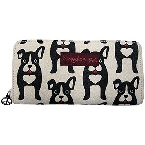 Bungalow360 Womens Canvas Zip Around Clutch Wallet