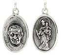 Sterling Silver St. John Bosco Medal 15/16" X 5/8" (24 mm X 16 mm).