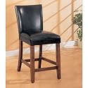 Set of 2 24"H Soho Black Leather Counter Height Barstools