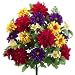 25" Silk Dahlia & Daisy Flower Bush -Red/Purple (case of 6)