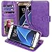 S7 Edge Case, Moze Galaxy S7 Edge Wallet Case [Stand Feature] PU Leather Flip Wallet Case Cover for Samsung Galaxy S7 Edge (purple)