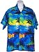 Men's Hawaiian Shirt-Sunsets and Sailboats on Royal