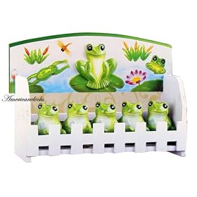 Click here to buy Ceramic FROG Wooden SPICE RACK...Salt and Pepper shaker also available! by Housewares.
