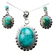 Boucles d'oreilles indiennes collier en argent Set Collection