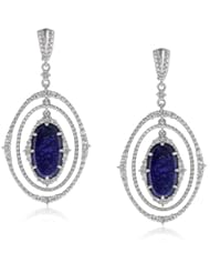 Judith Ripka "Sophia" Double Oval Blue Drop Earrings