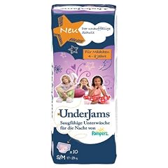Pampers UnderJams saugf�hige Unterw�sche S/M 17-29kg 10er F�r M�dchen 4-8 Jahre