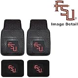 Florida State University Seminoles FSU College Team Sports Logo Vehicle Auto Truck SUV Car Vinyl Front and Rear Floor Mats - 4PC SET