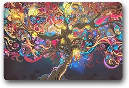 Our Iris Door Mat Artistic Designer from Mr Kill Designs Stylish, Decorative, Unique, Cool, Fun, Funky Bathroom - Drawing Surreal Tree Trippy Body Art 30(L)x18(W)