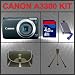 Canon Powershot A3300 IS Digital Camera (Black) Huge Accessories Package Including 4GB SDHC Memory Card + Hi-Speed SD Card Reader + Table Top Tripod + Carrying Case + Kit