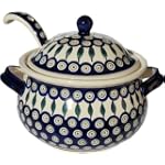 Polish Pottery Soup Tureen with Ladle