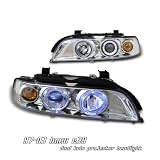 BMW 1997-2003 BMW 5 SERIES - E39 CHROME 1PC W/HALO HEADLIGHT-PROJECTOR Performance Head light/ lamp 1 set RH & LH 1997,1998,1999,2000,2001,2002,2003
