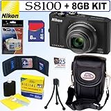 Nikon Coolpix S8100 12.1 MP CMOS Digital Camera (Black) + 8GB Accessory Kit ....