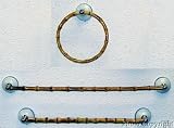 Bamboo Bathroom Kitchen Bars Ring Holder Accessory Set