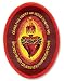 English Sacred Heart Badge Applique Fabric Christian Embroidered Religious