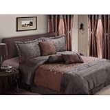 Luxury Home Willow 20-Piece Queen Comforter Set, Burgundy