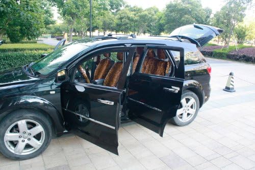OxGord 21pc Leopard Seat Cover & Floor Mat Set for the Volvo S60 Sedan in Original Leopard Print