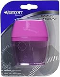 Westcott 2 Hole Crayon and Pencil Sharpener, Assorted Colors (15234)