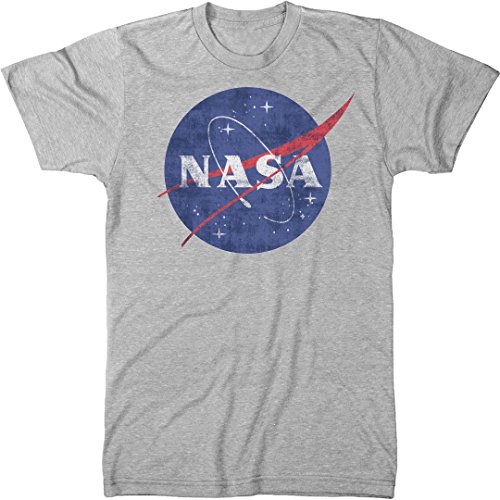 Trunk Candy Mens NASA Space Program Logo Premium Tri-blend T-shirt (Small, Heather White)
