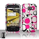 Pink Polka Black Star Rubberized Snap on Hard Shell Cover Protector Facepla ....