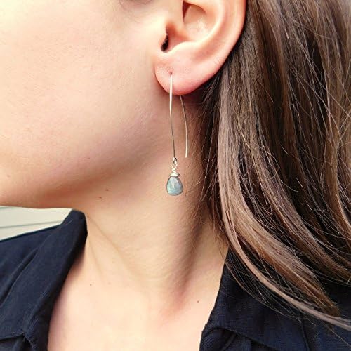 "McKenzie" Labradorite Sterling Silver Earrings - select your favorite gemstone! Handcrafted Sterling Silver Earrings
