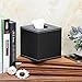 LIKEA PU Leather Roll Kleenex Quilted Tissue Box Holder Cover Napkin Paper Box Case Tray Pumping for Home Office Car Automotive (Black)