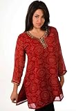 Georgette Kurti / Tunic with beaded neckline