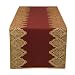 Global Home Polysilk Print Table Runner - Red with Gold