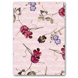 Valentine's Day with Sweet Pea, Pansy and Cupid's Dart - 5" x 7" Vellum Overlay Valentine's Day Greeting Card