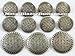SILVER Toned METAL Alloy ~GEOMETRIC SUNFLOWER PATTERN~ Shank Style Sport Coat BLAZER BUTTON SET